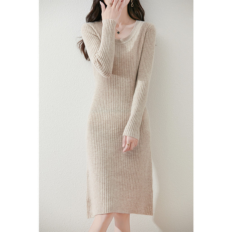 Robe en tricot pour femmes avec une fine structure côtelée et une coupe cintrée Chic und Stil