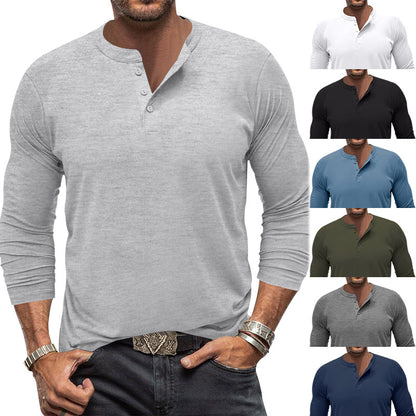 Chemise Henley à manches longues pour homme avec col moderne et détails de boutons pratiques Chic und Stil