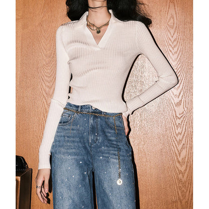 Haut en tricot côtelé pour femmes Chic und Stil