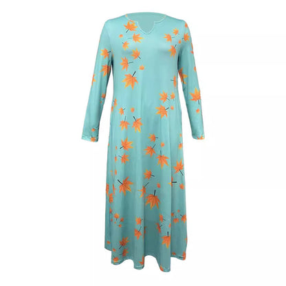 Robe maxi femme avec décolleté en V et imprimé floral Chic und Stil