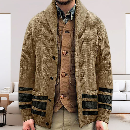 Cardigan en maille épaisse pour hommes avec des détails modernes et des poches pratiques Chic und Stil