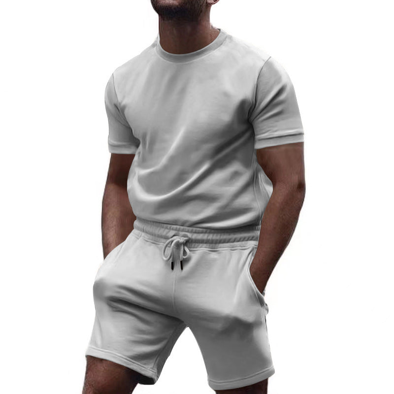 Short sleeve sports set for men with elastic waist Chic und Stil