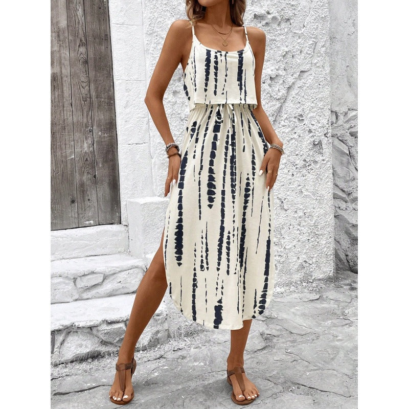 Robe maxi bohémienne pour femmes avec fente latérale Chic und Stil