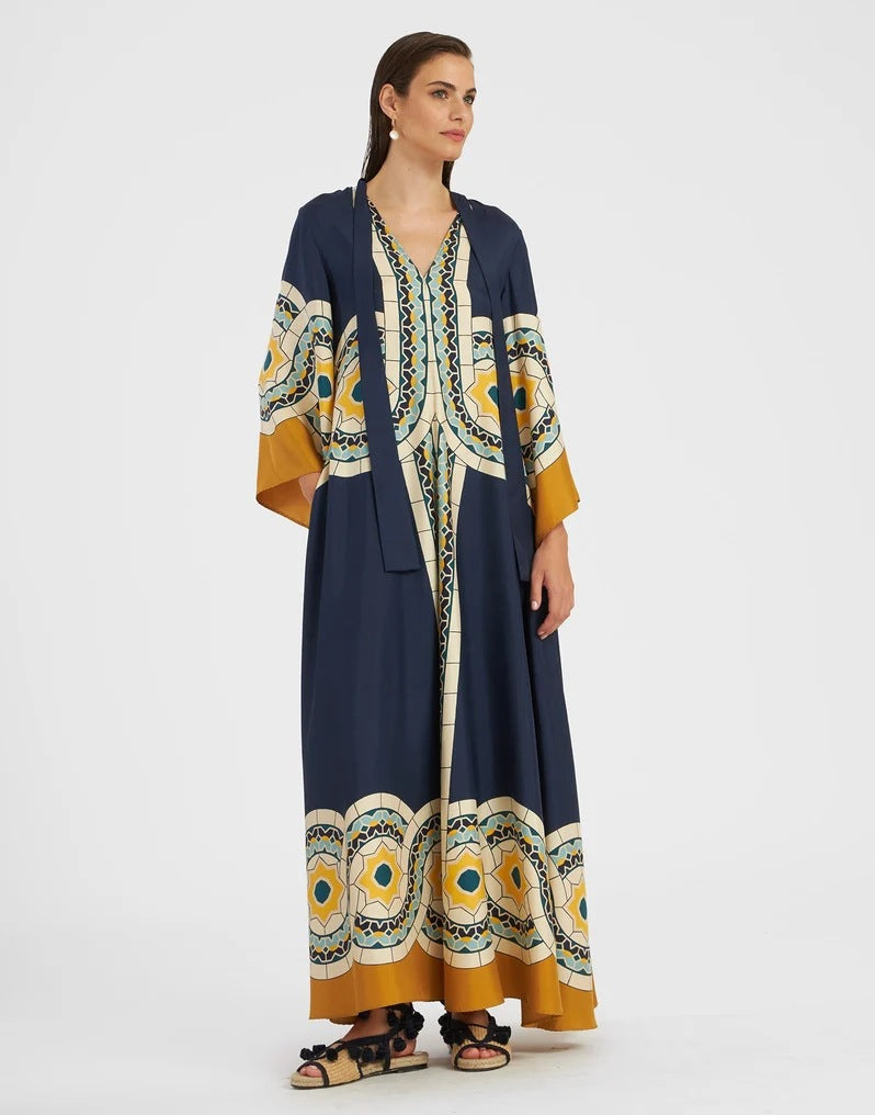 Chic und Stil | Printed Three-Quarter Sleeve Dress