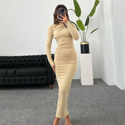 Dames Robe longue à manches raffinées avec coupe cintrée Chic und Stil