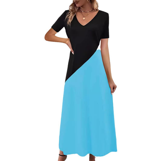 Robe Maxi Colour-Block Femme Chic und Stil