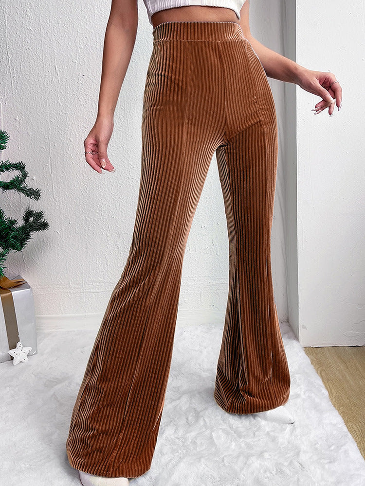 Ladies Bootcut Pants Elegant in High-Quality Velvet Chic and Style