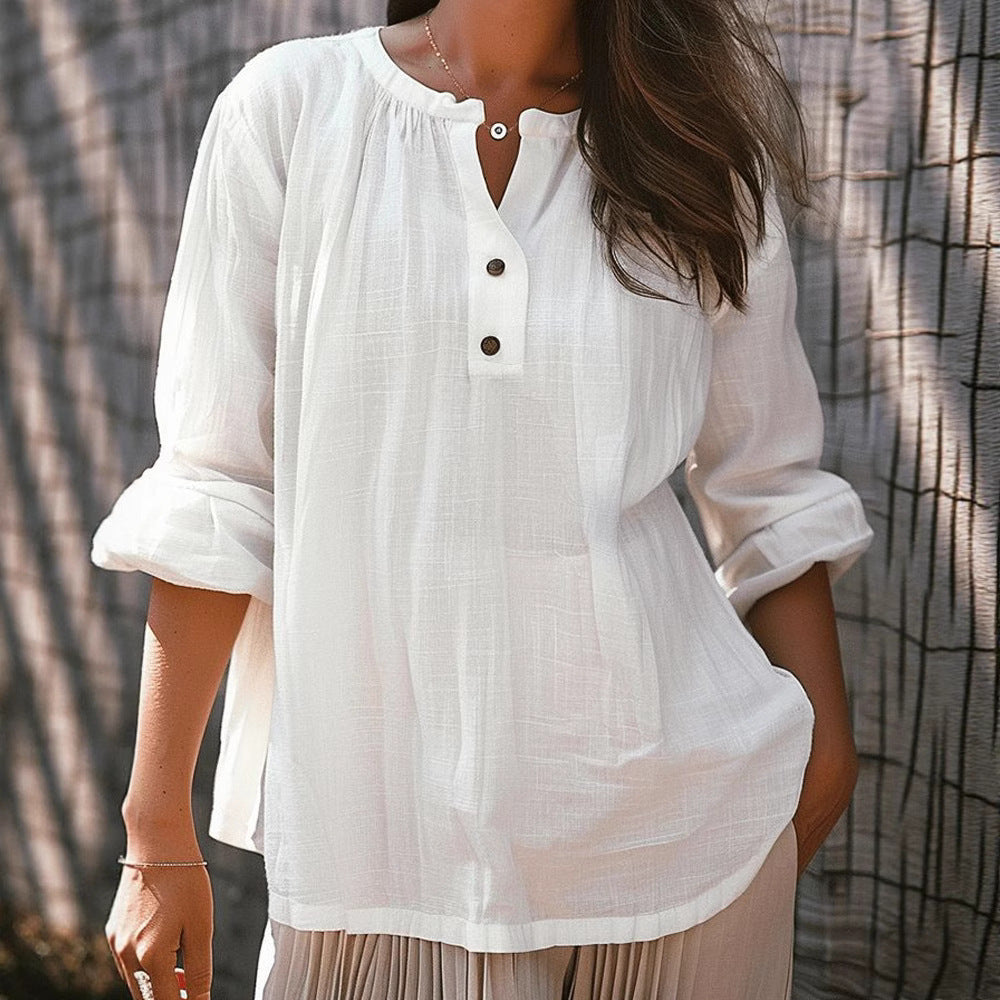 Blouse décontractée pour femmes avec patte de boutonnage Chic und Stil