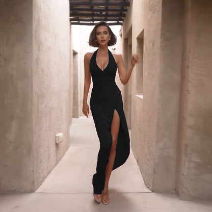 Robe de soirée sans bretelles en A pour femmes Chic und Stil