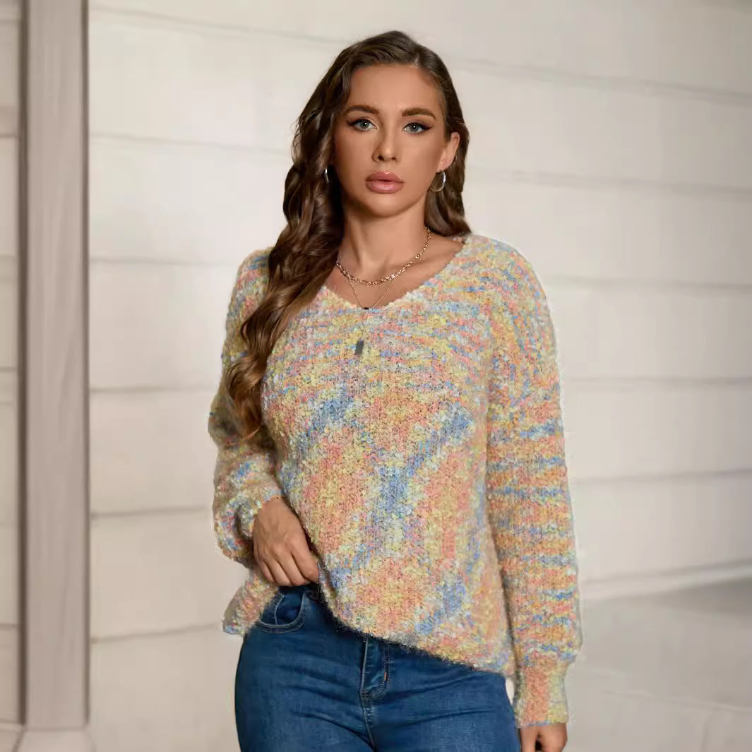 Dames Pull moelleux avec motif coloré Chic und Stil