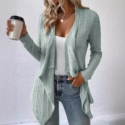 Dames cardigan confortable avec coupe décontractée et ourlet asymétrique Chic und Stil