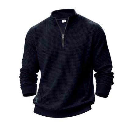 Sporty fleece pullover for men with half-zip Chic und Stil