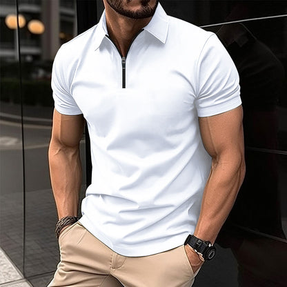 Hommes Polo Performance Zip-Up Moderne Chic und Stil