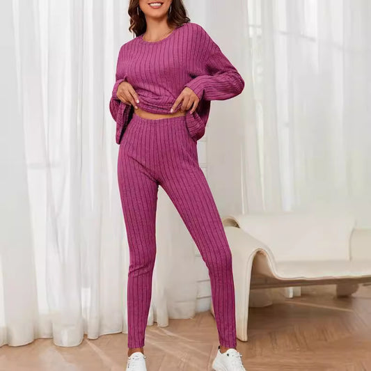 Dames Pull à manches longues en tricot avec structure côtelée Chic und Stil