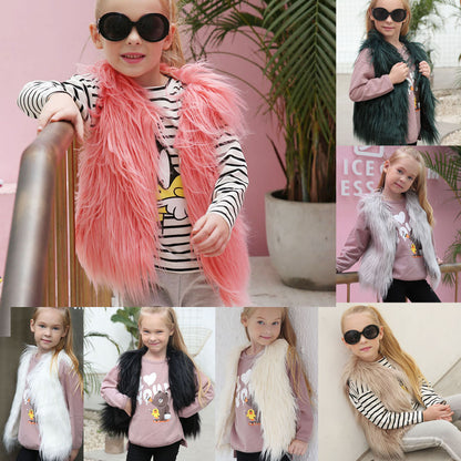 Dames Gilet en fausse fourrure douce avec col montant Chic und Stil