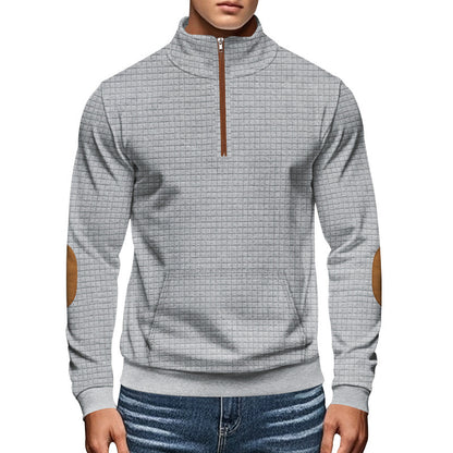 Sporty pullover for men with half-zip closure and textured surface Chic and Style