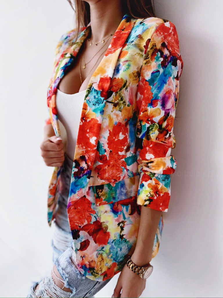 Jacket for women with floral design and flattering cut Chic and Style
