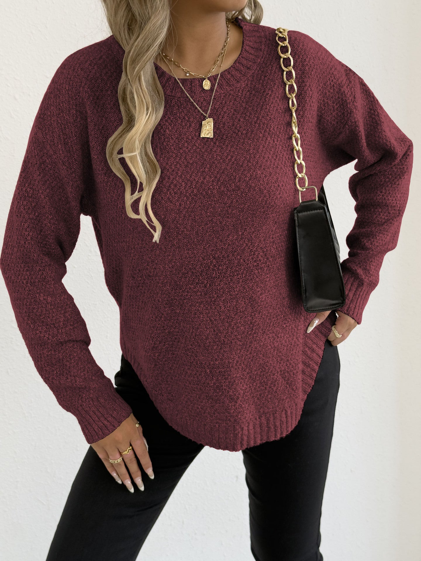 Pull en tricot décontracté pour femmes avec motif structuré de haute qualité Chic und Stil