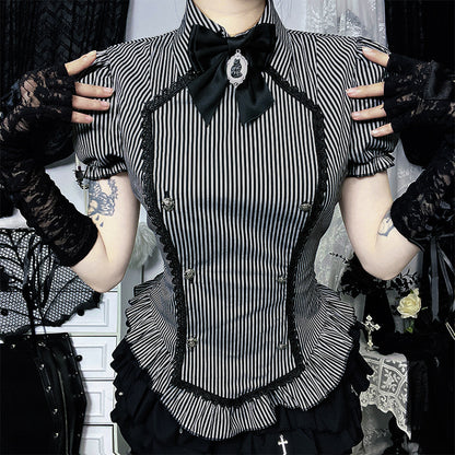 Blouse corset peplum inspirée du gothique pour femmes Chic und Stil