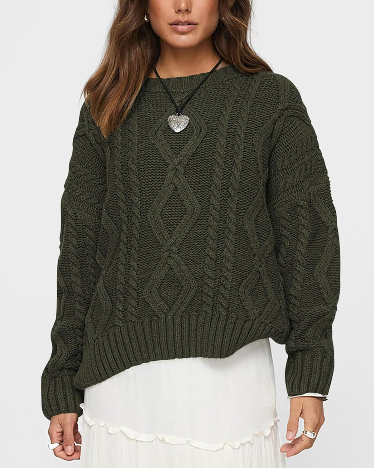 Pull en tricots épais pour femmes avec motif ondulé et coupe ample Chic und Stil