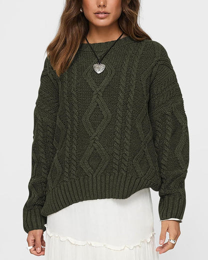 Pull en tricots épais pour femmes avec motif ondulé et coupe ample Chic und Stil