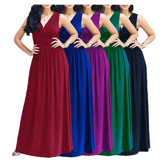 Robe maxi élégante pour femmes avec design enveloppant et coupe fluide Chic und Stil