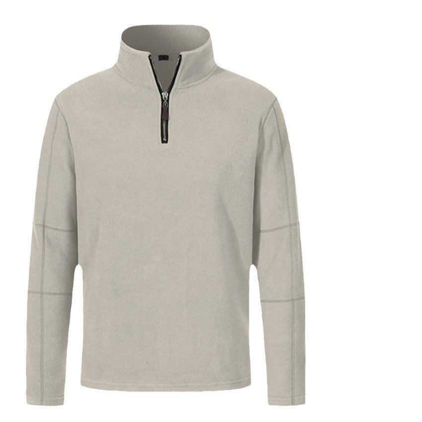 Fleece pullover for men with half-zip and high collar Chic and Style