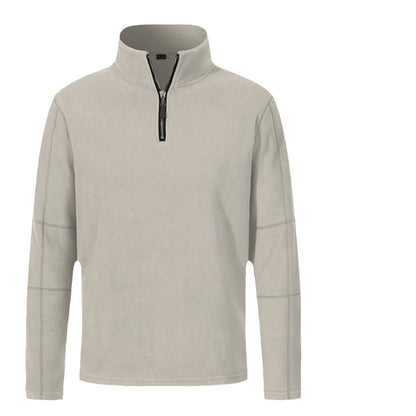 Fleece pullover for men with half-zip and high collar Chic and Style