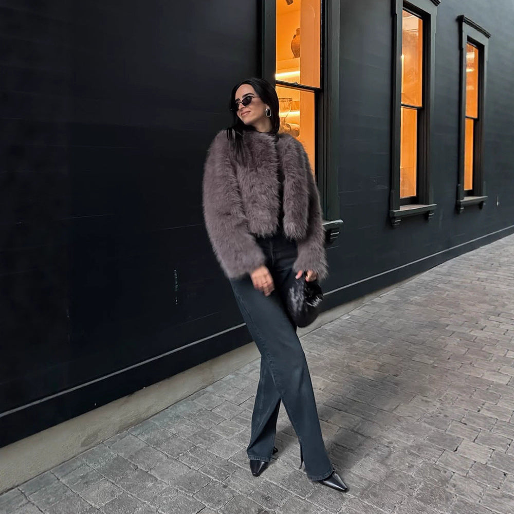 Dames Fuzzy Cardigan Chic und Stil