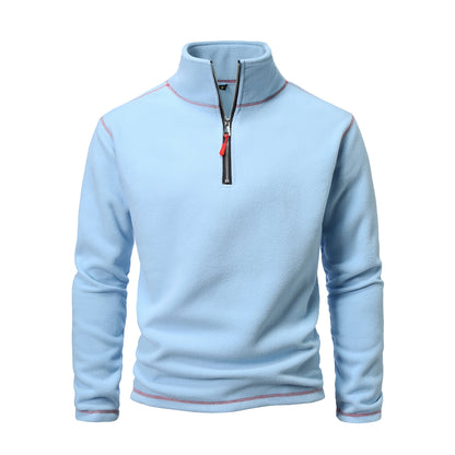 Fleece pullover for men with high collar and half-zip Chic and Style