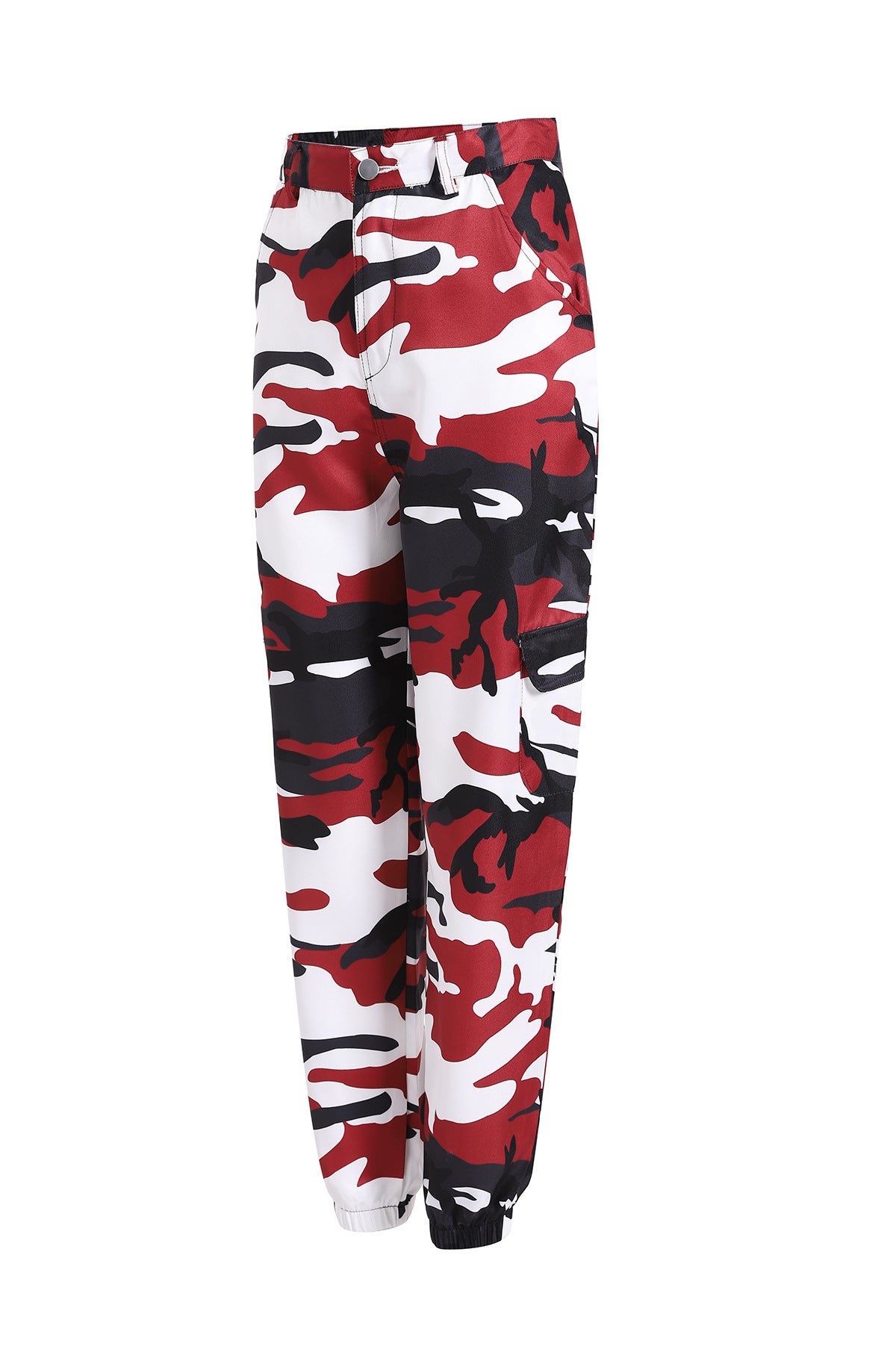 Women's cargo pants with elastic waistband and stylish camouflage design Chic und Stil