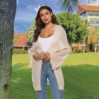 Dames cardigan en tricot décontracté avec des manches larges Chic und Stil