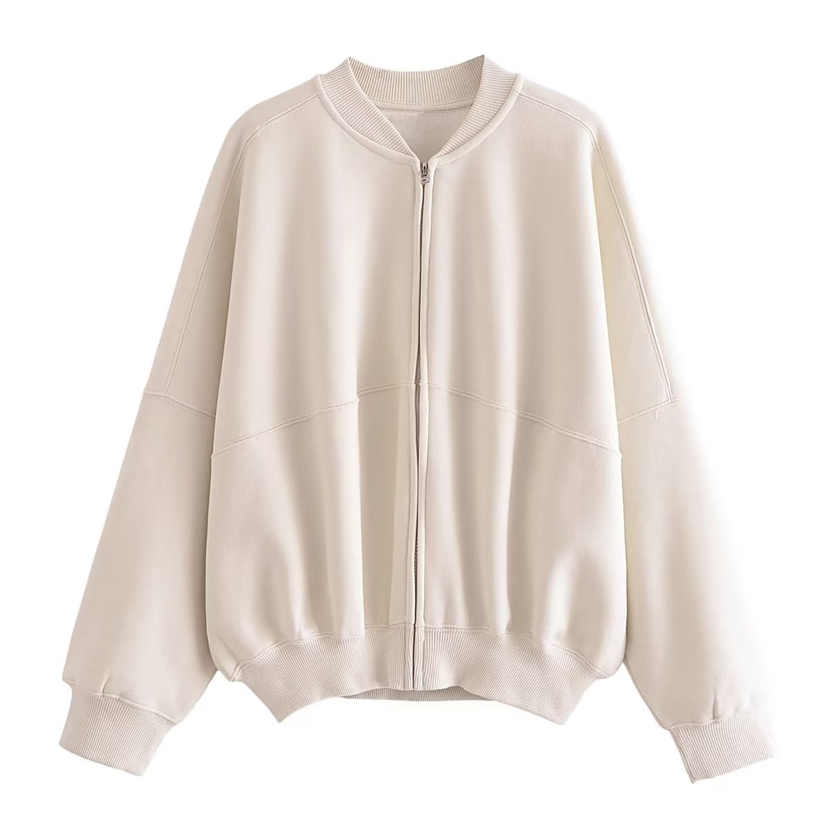 Casual sweatshirt jacket for women with a high collar and practical pockets Chic und Stil