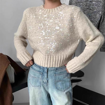 Pull en tricot scintillant pour femmes avec texture et coupe ample Chic und Stil