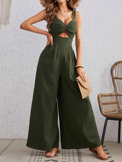 Combinaison pour femmes avec décolleté en V profond et jambes larges Chic und Stil