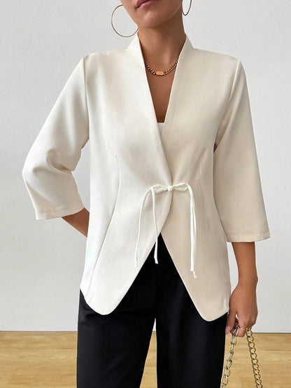 Women's trendy wrap blazer with belted waist and 3/4 sleeves Chic and Style
