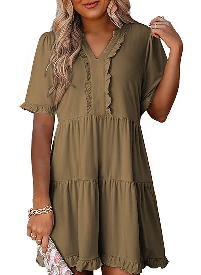 Robe de loisirs femme avec détails volants Chic und Stil