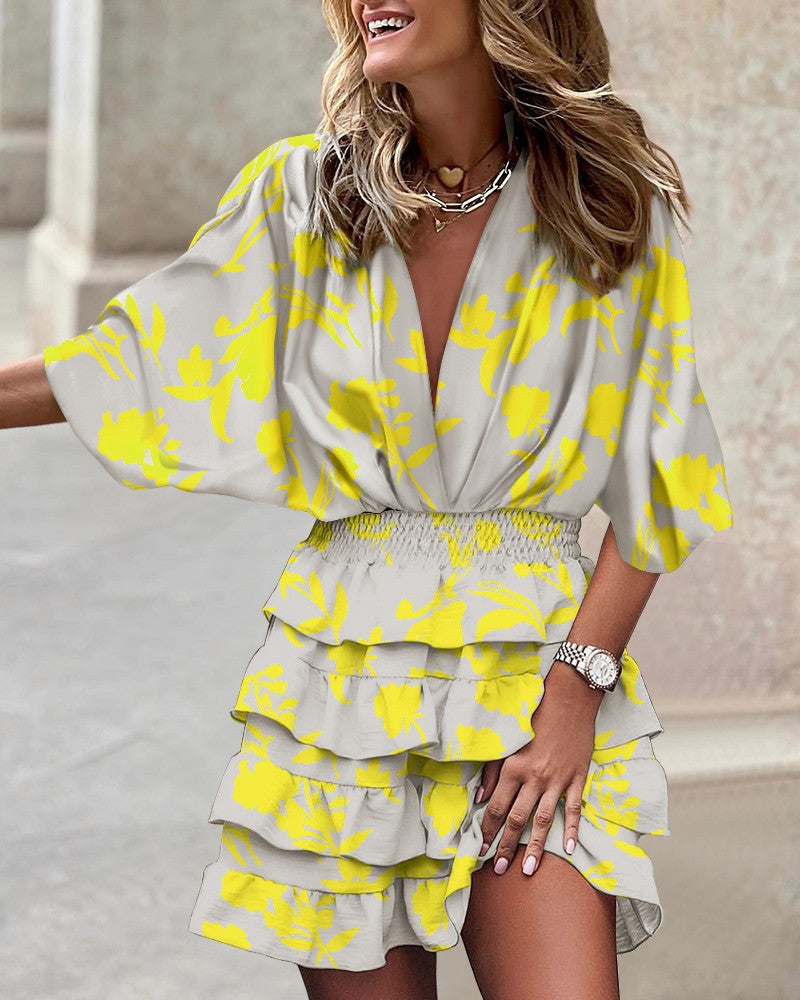 Robe tunique aérienne pour dames avec des éléments de volants romantiques et une taille élastique Chic und Stil