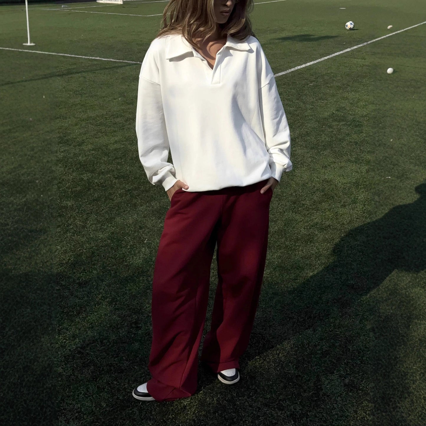 Chic und Stil women's casual polo and wide-leg pants set