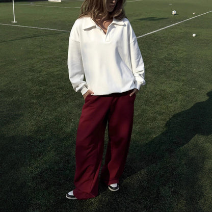 Chic und Stil women's casual polo and wide-leg pants set