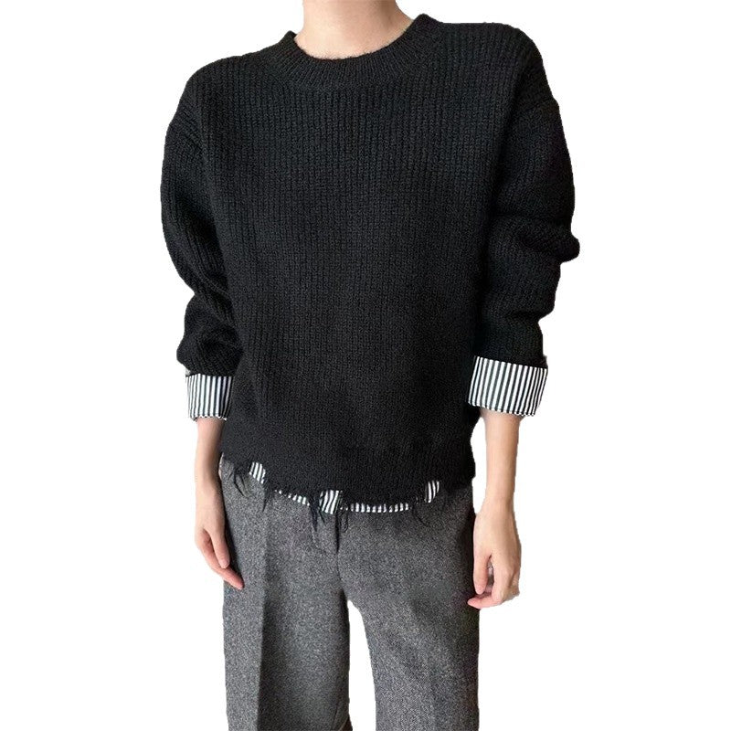 Pull over size ample décontracté pour femmes avec ourlet individuel Chic und Stil