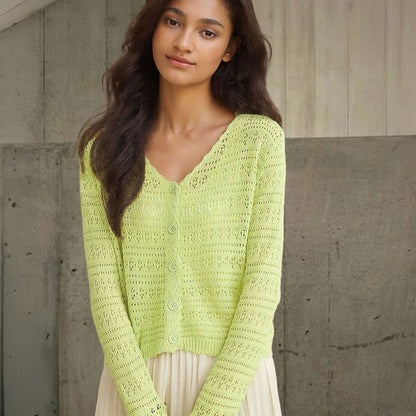 Dames gilet en tricot léger avec un joli motif ajouré Chic und Stil