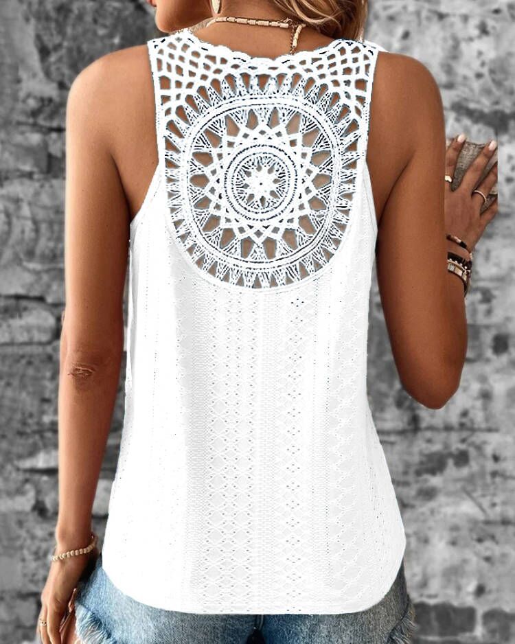 Dames Boho Chic dos en crochet débardeur Chic und Stil