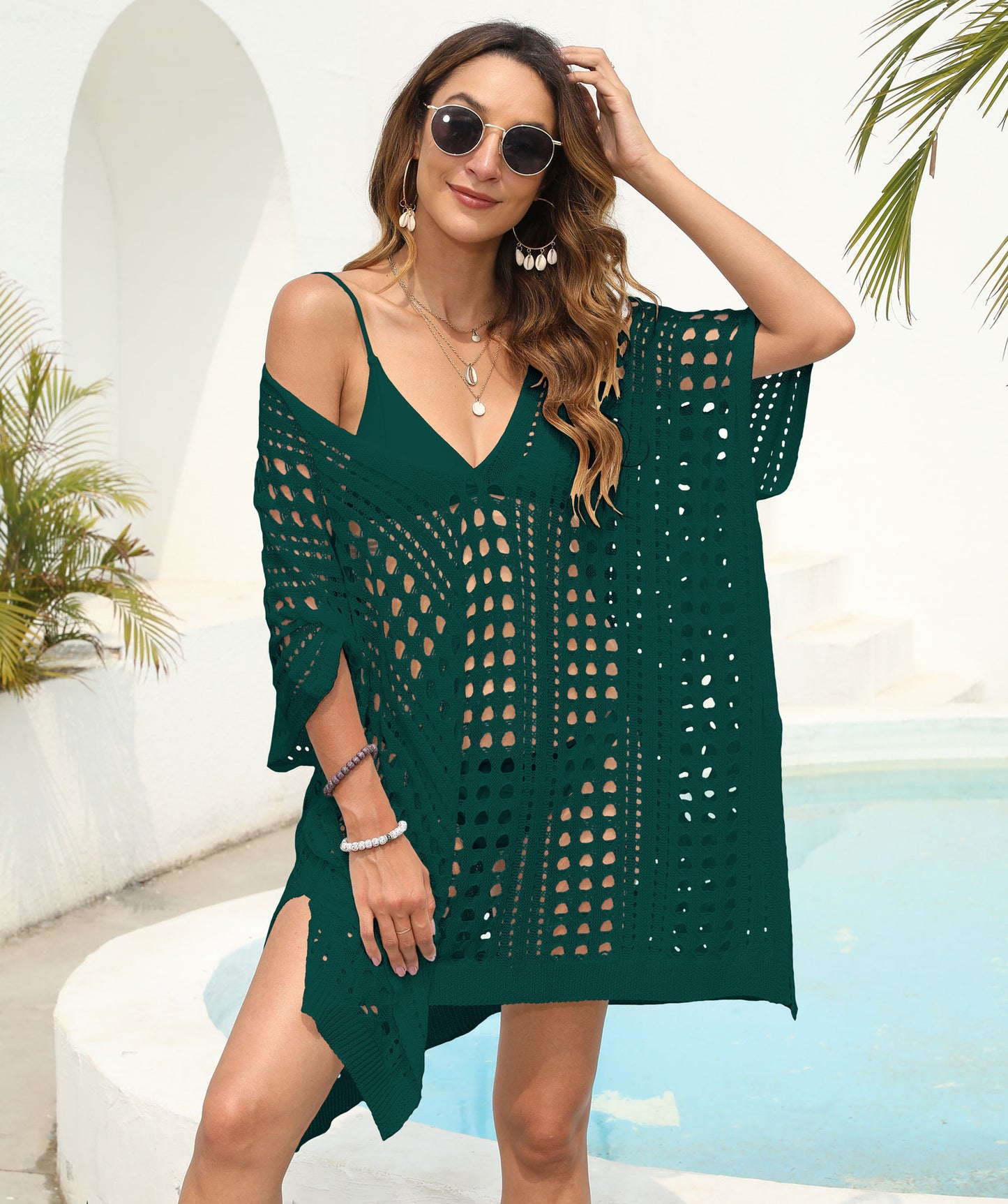 Dames grande taille crochet plage couvre-up Chic und Stil