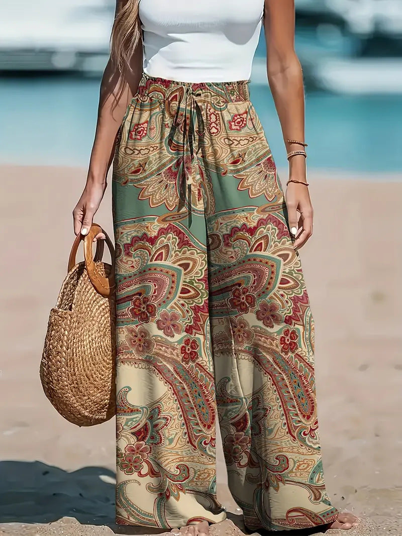 Wide pants for women with paisley pattern Chic and Style