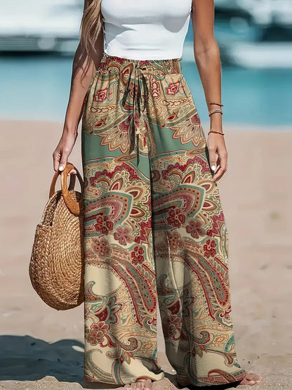 Wide pants for women with paisley pattern Chic and Style