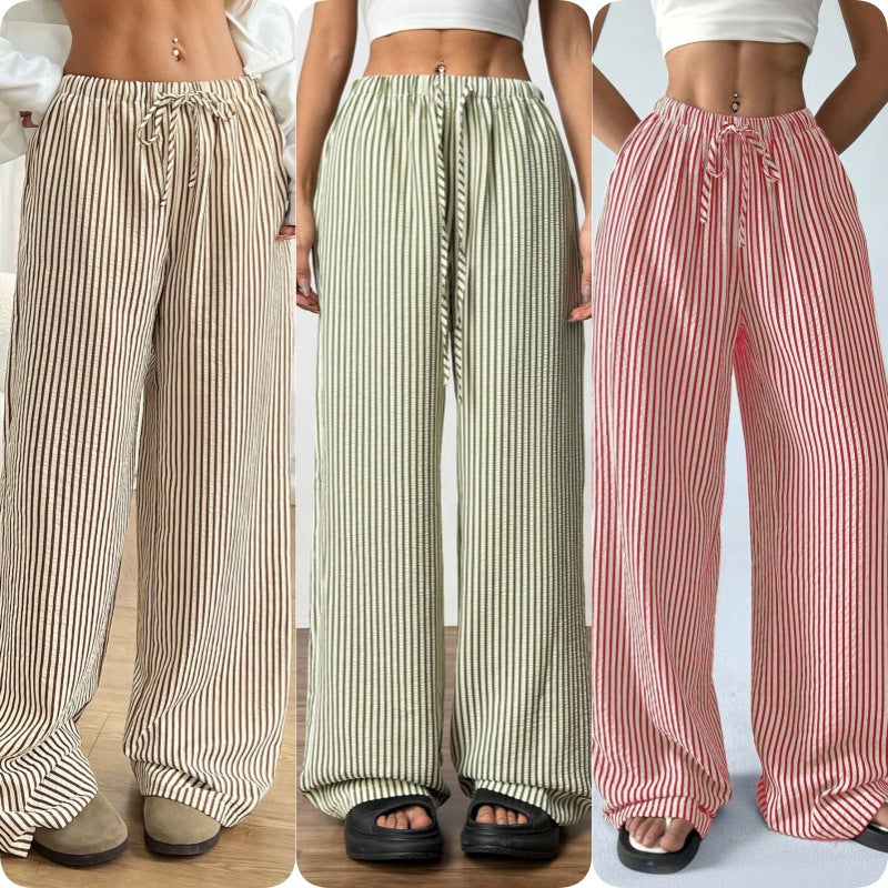 Woman Striped Pants Relaxed Fit Chic and Style