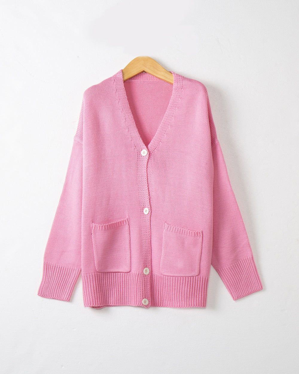 Dames Gros Tricot Cardigan avec poches pratiques et décolleté en V Chic und Stil