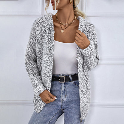 Femmes pull-over en tricot douillet avec col montant et fermeture éclair pratique Chic und Stil