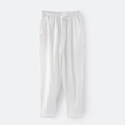 Casual linen pants for women with an elastic waist and practical side pockets Chic and Style